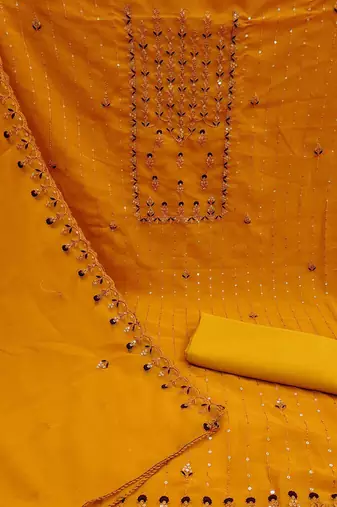 Floral Embroidered Unstitched Dress Material