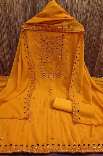 Floral Embroidered Unstitched Dress Material
