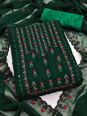 floral embroidered unstitched dress material 1
