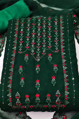 Floral Embroidered Unstitched Dress Material