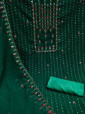 floral embroidered unstitched dress material 3