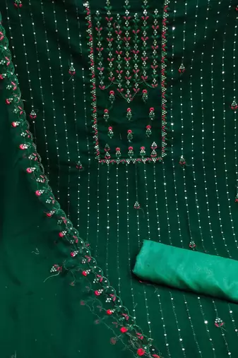 Floral Embroidered Unstitched Dress Material