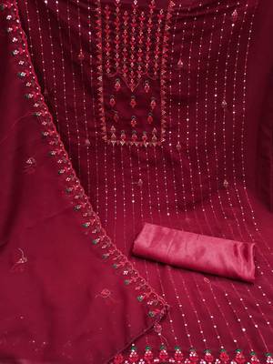floral embroidered unstitched dress material 3