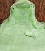 floral embroidered organza unstitched dress material
