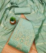 ethnic motifs embroidered sequined jacquard unstitched dress material