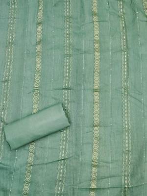 ethnic motifs embroidered sequined jacquard unstitched dress material 4