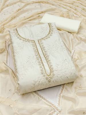 embroidered unstitched dress material 1