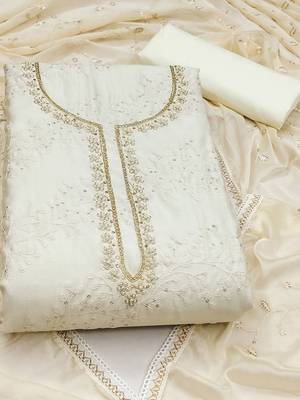 embroidered unstitched dress material 2