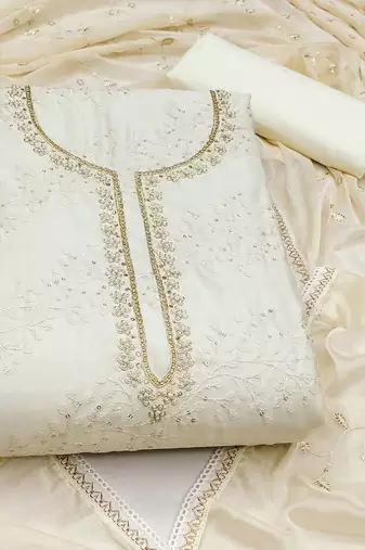 embroidered unstitched dress material