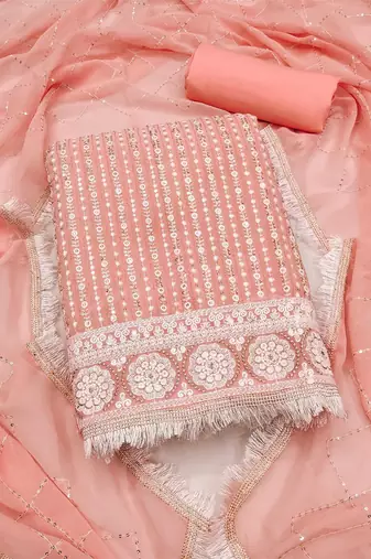 Embellished Embroidered Unstitched Dress Material