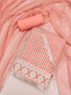embellished embroidered unstitched dress material 2