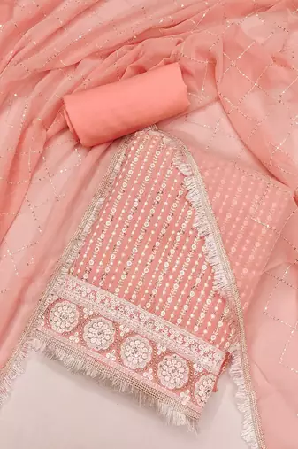 Embellished Embroidered Unstitched Dress Material