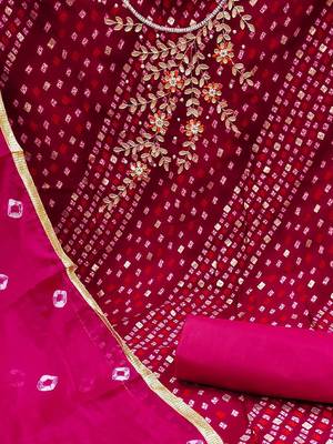 embroidered beads & stoned unstitched dress material 4
