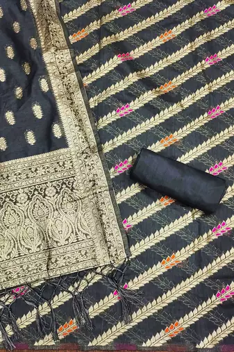 Ethnic Motifs Woven Design Organza Dress Material