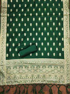 ethnic motifs woven design organza dress material 4