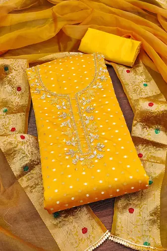 ethnic motifs woven design cotton unstitched dress material