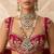 Refreshing pista green color long and choker kundan necklace set for functions