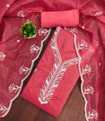 women cotton blend embellished dress material