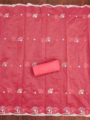 women cotton blend embellished dress material 4