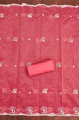women cotton blend embellished dress material