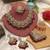 Rich velvet maroon color kundan necklace set designed for traditional indian outfits