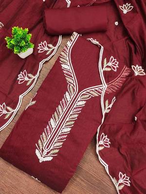 women cotton blend embellished dress material 1
