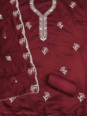 women cotton blend embellished dress material 2