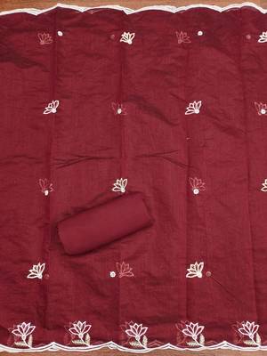 women cotton blend embellished dress material 4