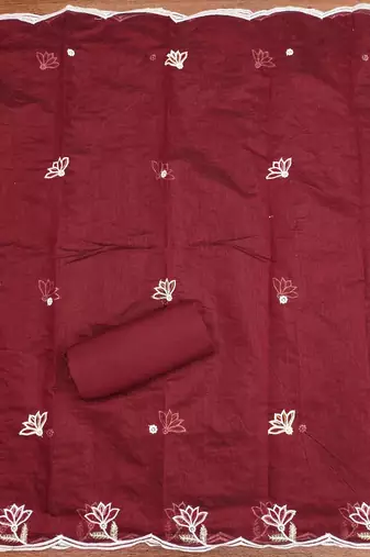 women cotton blend embellished dress material