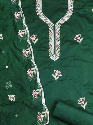 women cotton blend embellished dress material 2