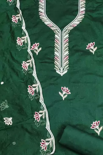 women cotton blend embellished dress material