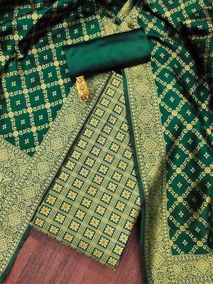 ethnic motifs woven design zari unstitched dress material 1