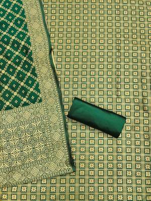 ethnic motifs woven design zari unstitched dress material 4