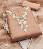 floral embroidered unstitched dress material