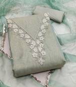 floral embellished beads deatiled unstitched dress material