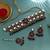 Traditional maroon & green color turkish kundan necklace set designed for festive wear