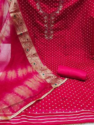 polka dots woven design unstitched dress material 2