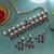 Teal rama green & maroon color turkish kundan necklace set for receptions