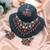 Royal rama green & red color turkish kundan necklace set for brides