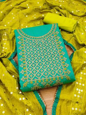 Ethnic Motifs Embroidered Unstitched Dress Material 1