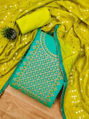Ethnic Motifs Embroidered Unstitched Dress Material 2