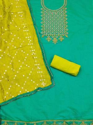 Ethnic Motifs Embroidered Unstitched Dress Material 3