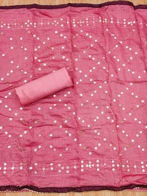 ethnic motifs embroidered unstitched dress material 4
