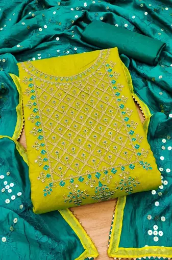 Ethnic Motifs Embroidered Unstitched Dress Material