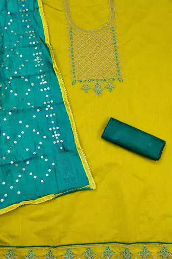 Ethnic Motifs Embroidered Unstitched Dress Material