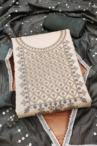Ethnic Motifs Embroidered Unstitched Dress Material