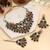Rich maroon & light green color turkish kundan necklace set for celebrations
