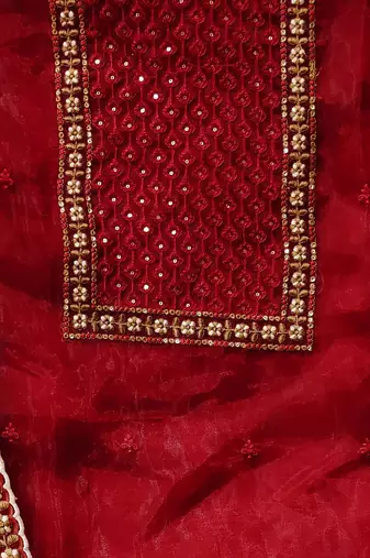 embroidered organza unstitched dress material