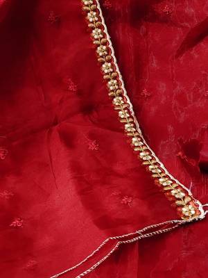embroidered organza unstitched dress material 5