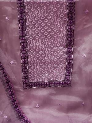 embroidered organza unstitched dress material 4
